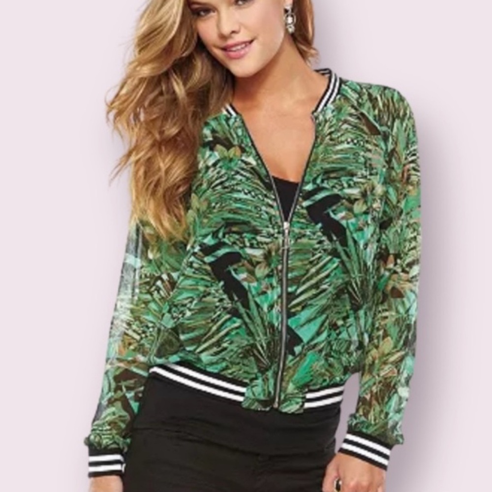 Juicy Couture Tropical Green Bomber Jacket‎